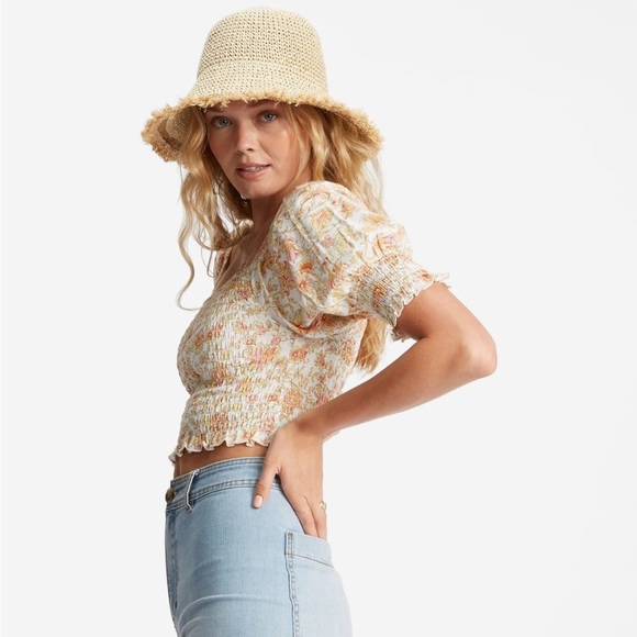 Billabong floral ruched off the shoulder crop top - Picture 2 of 10